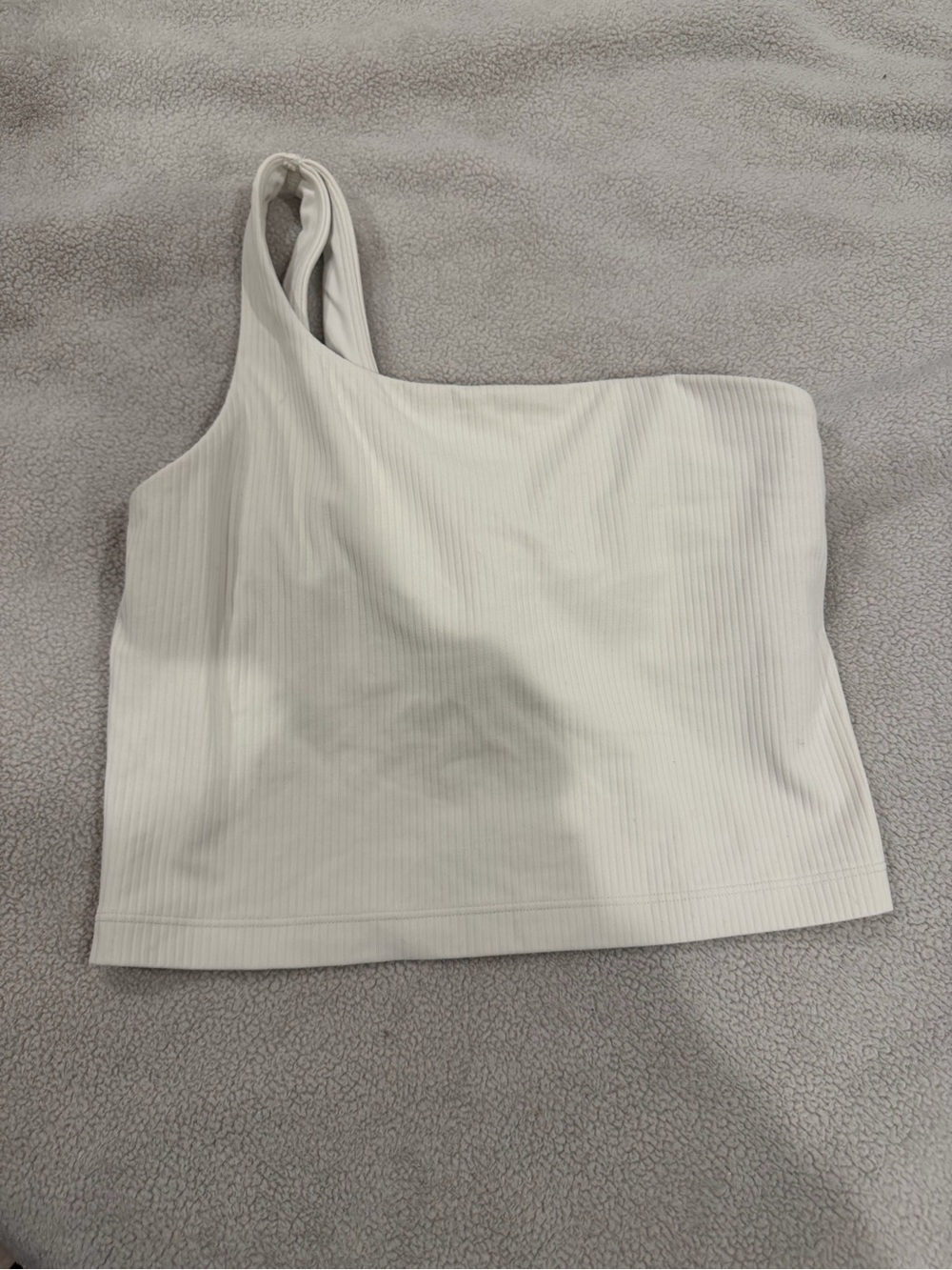 lululemon athletica One-Shoulder Ribbed Tank Top in Off-White